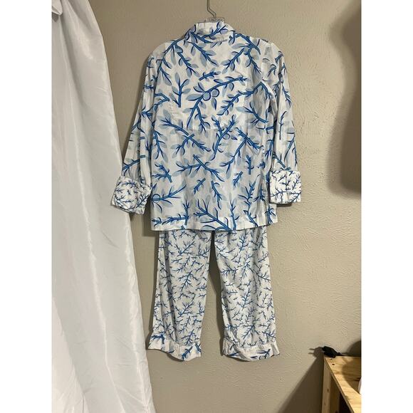 Gretchen Scott Weed Wacker Blue Branches and Leaves Pajama Set XS - Picture 2 of 6